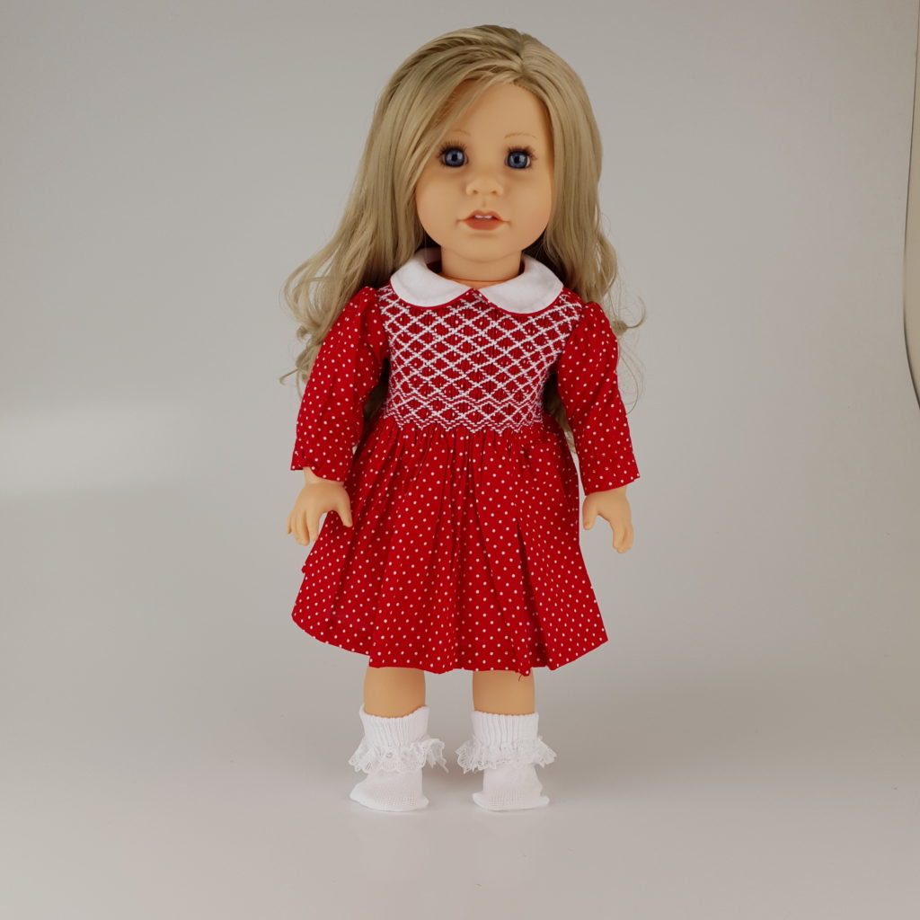 red and white spotty dress